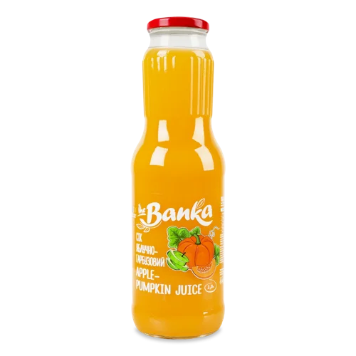 Сік Натуральний З М'якоттю І Цукром Пастеризований Яблучно-Гарбузовий The Banka, с/пл 1л