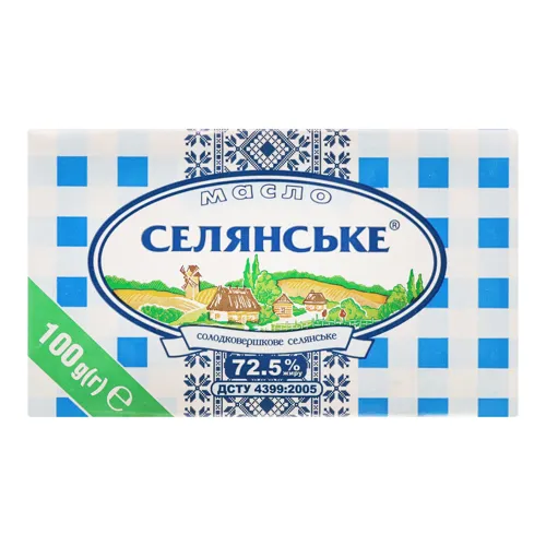 Масло 72.5% солодковершкове селянське Селянське м/у 100г
