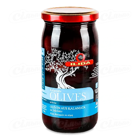 Оливки Ilida Каламата з кісточкою, 350г