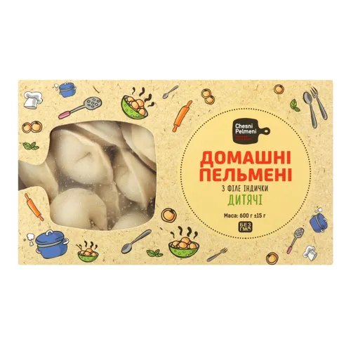 Пельмені з філе індички Дитячі Chesni Pelmeni к/у 600г