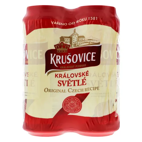 Пиво 4х500мл 4.2% світле фільтроване пастеризоване Kralovske Svetle Krusovice
