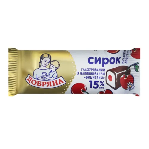 Сирок глазурований 15% Вишневий Добряна м/у 36г