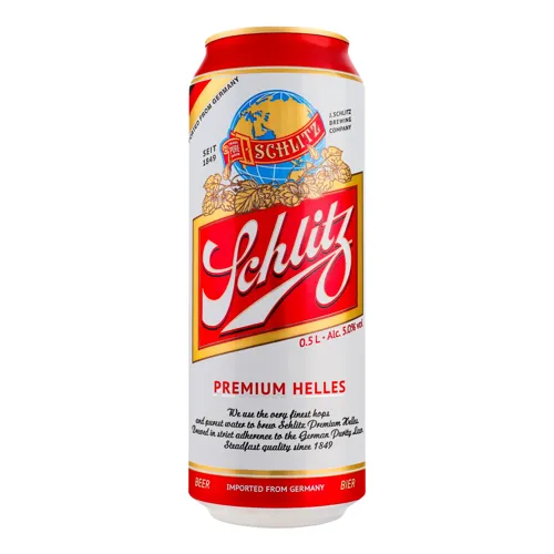 Пиво 0.5л 5% світле пастеризоване Premium Helles Schlitz