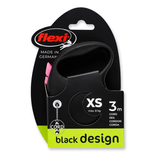 Рулетка Для Собак Рожевий Трос В/ґ 3м/8кг XS №FL033210 Black Design Flexi 1шт
