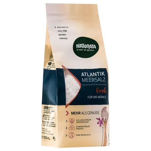 Сіль Naturata морська атлантична крупна 500г