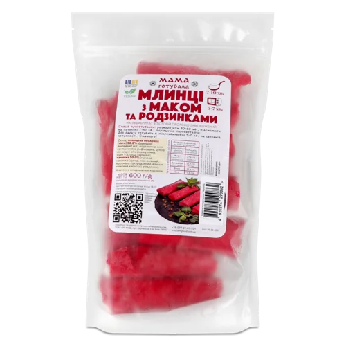 Млинці Заморожені З Маком Та Родзинками В/ґ, 600г