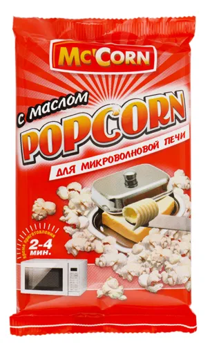 Попкорн зі смаком вершкового масла для НВЧ Mc'Corn м/у 90г