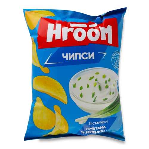 Чипси Картопляні Сметана Із Зеленню Hroom, м/у 110г