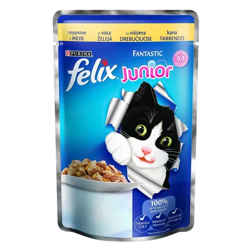 Корм Felix Fantastic Junior З куркою у желе для кошенят 100г