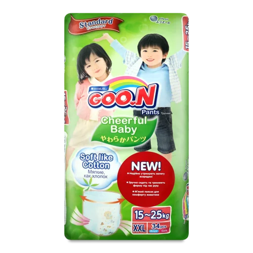 Дитячі Трусики-підгузники Cheerful Baby Goo.N, 15-25 кг, 34 шт, в/ґ