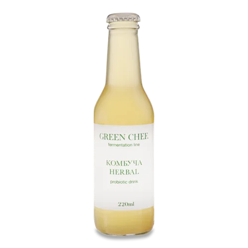 Комбуча Herbal Green Вищого Ґатунку Скляна Банка 220 Мл