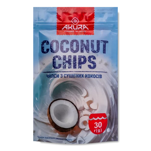 Фруктові Чипси З Сушених Кокосів, Akura, д/п, 30г