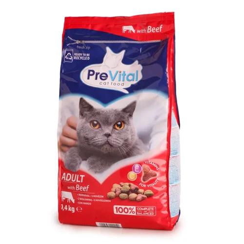 Корм для котів PreVital з яловичиною сухий