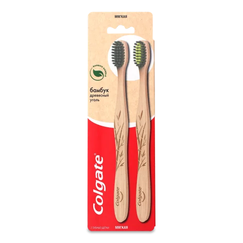 Зубна Щітка М'яка Бамбук Деревне Вугілля Colgate, 2шт