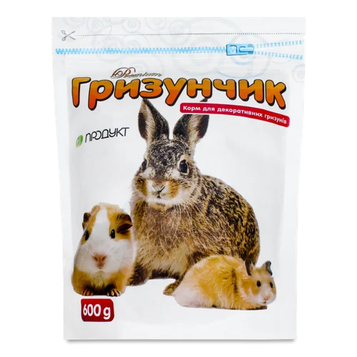 Корм Повнораціонний Для Декоративних Гризунів Гризунчик Premium, В/ґ, 600г