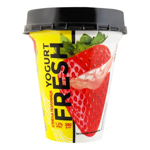 Йогурт 1.2% Стигла полуниця Yogurt Fresh Злагода 280г