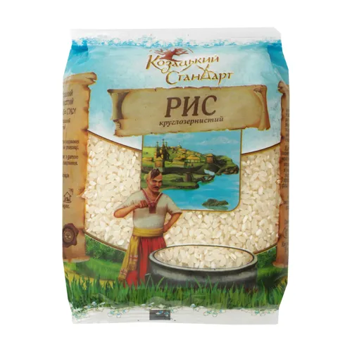 Рис шліфований круглозернистий Козацький Стандарт м/у 900г