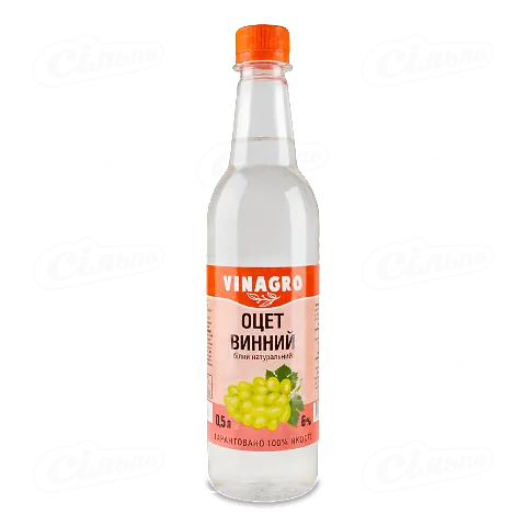 Оцет Vinagro винний білий натуральний 6%, 0,5л