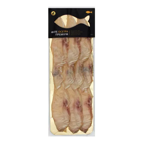Осетр філе у слайсах Преміум ПП Дмітрюк х/к в/у 60г