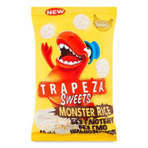 Рисові Міні-Галети Зі Смаком Банану, Sweets Monster, в/ґ, 40г