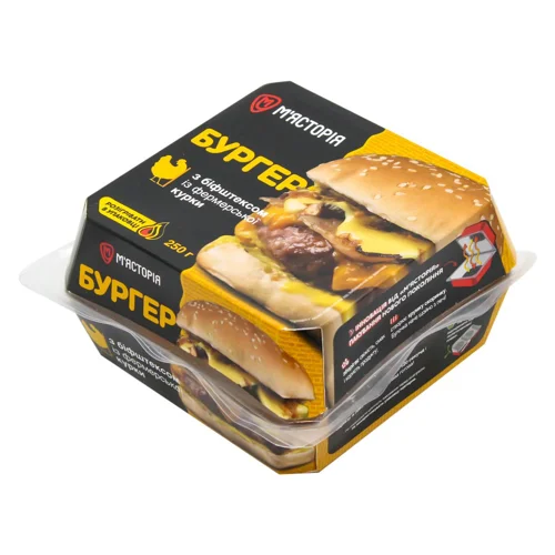 Бургер М’ясторія з курячим біфштексом 250г