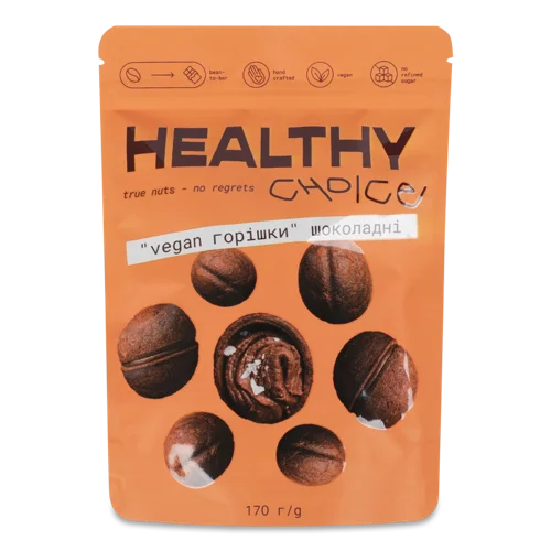 Печиво Шоколадне Горішки Веганське Healthy Choice, 170г
