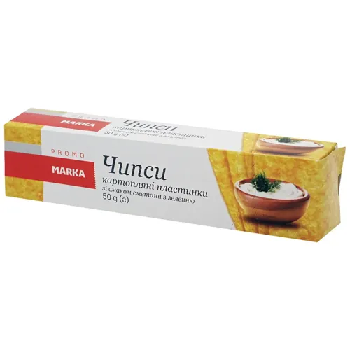 Чіпси Marka Promo картопляні пластинки зі смаком сметани із зеленню 50г