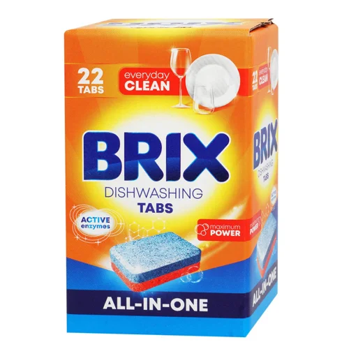 Таблетки для посудомийних машин Brix All-in-One 22шт