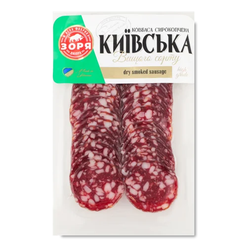 Ковбаса Напівкопчена Київська Зоря Дніпра, в/у, 0.08 кг