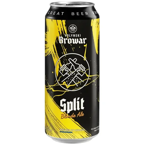 Пиво Волинський Бровар Split світле нефільтроване 4%, 0,5л