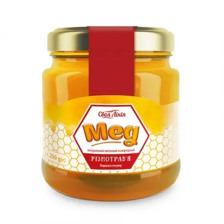 Мед 250г Своя лінія різнотрав’я скляна банка