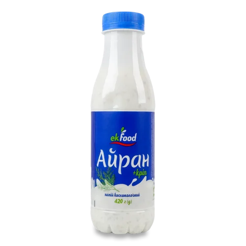 Напій Кисломолочний Нежирний Айран З Кріпом Ekfood, п/пл 420г