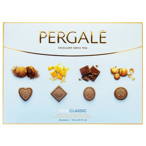 Цукерки Pergale Асорті класік в молочному шоколаді 343г