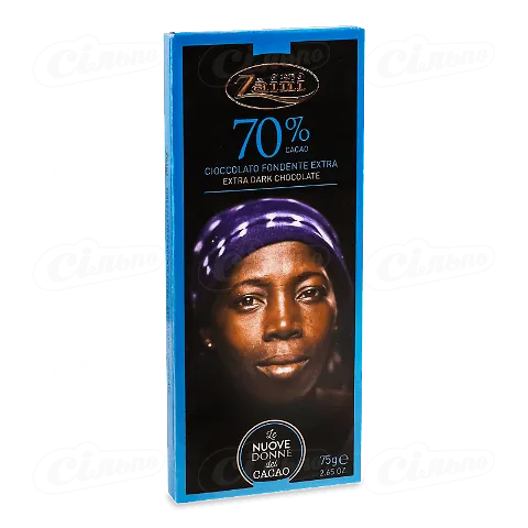 Шоколад чорний Zaini 70%, 75г
