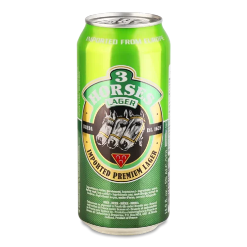 Пиво 3 Horses Lager світле з/б