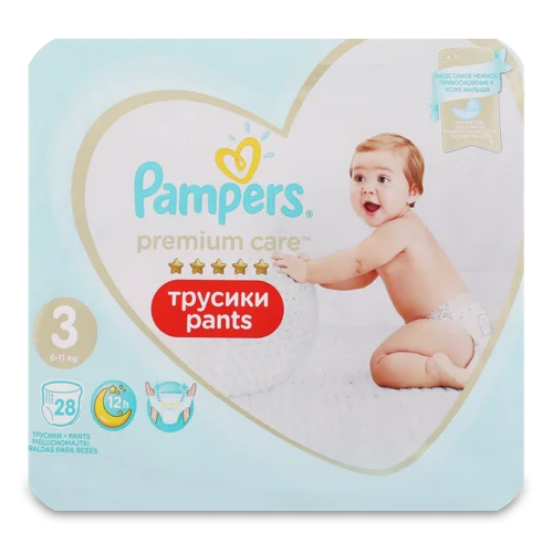 Підгузки Трусики Premium Care Pampers 6-11 кг, 28 шт