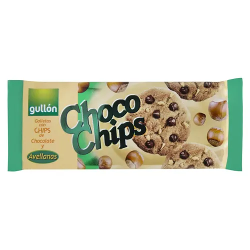 Печиво Gullon Choco Chips вівсяне зі шматочками чорного шоколаду та фундука 125г