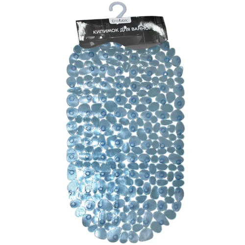 Килимок у ванну Eco Fabric Камінці прозоро-синій 66х34см