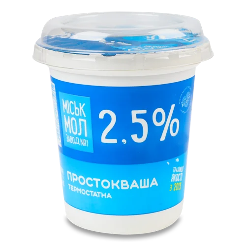 Простокваша Термостатна 2.5% Міськмолзавод №1, ст 300г