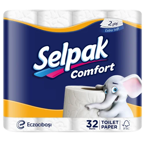 Туалетний папір Selpak Comfort 2-шаровий білий 32шт