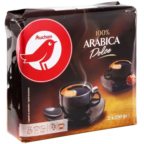 Кава Ашан Arabica Dolce мелена 2шт*250г