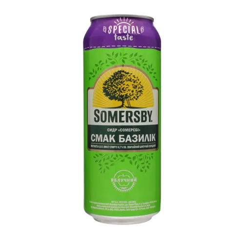 Сидр Somersby смак Базилік 4,7% ж/б 0,5л х24