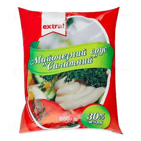 Соус Extra! Салатний майонезний 30% ф/п, 650г