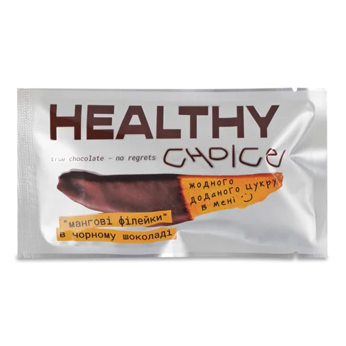 Сушені Філейки Мангові В Чорному Шоколаді Healthy Choice, м/у 45г