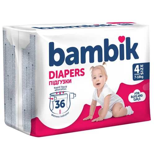 Підгузки Bambik Medium 4 7-18кг 36шт