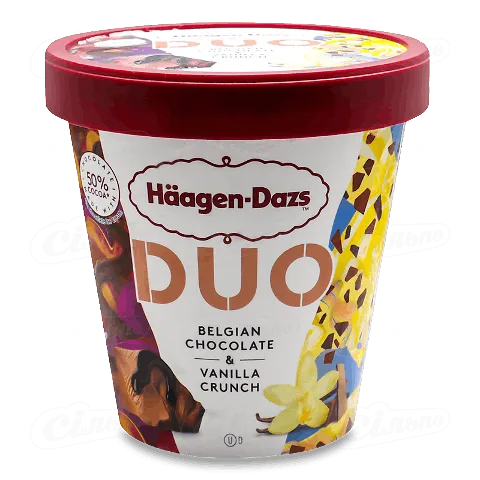 Морозиво Haagen-Dazs P13 duo ванільне з шоколадом, 353г