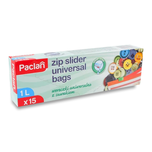 Пакети З Замком-Застібкою 1л Paclan, 15шт, Пластикова Пляшка