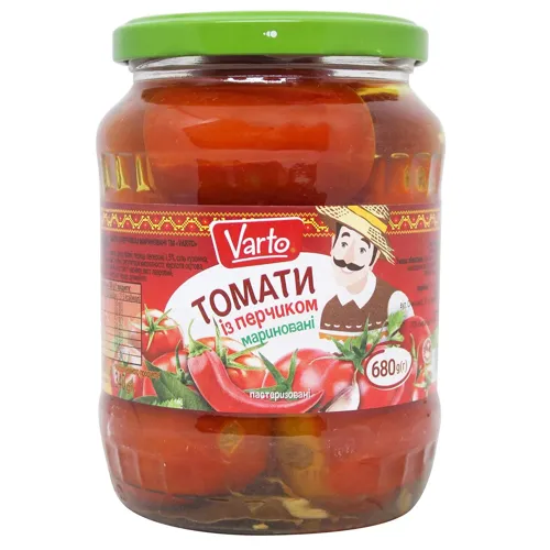 Томати Varto з перцем мариновані 680г