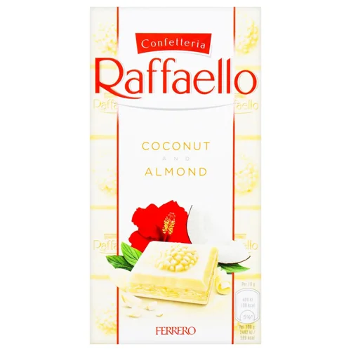 Шоколад білий Raffaello з кокосовою стружкою і мигдалем 90г