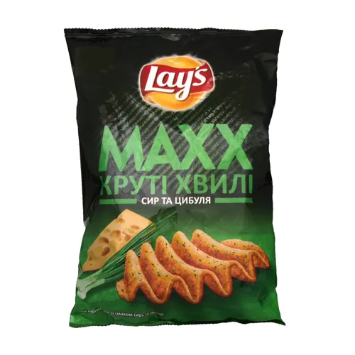 Чіпси картопляні зі смаком сиру і цибулі Max Lays м/у 120г